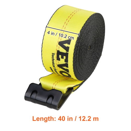 VEVOR 4" x 40' Winch Straps, 6000 lbs Load Capacity, 18000 lbs Break Strength, Truck Straps with Flat Hook, Flatbed Tie Downs Cargo Control for
