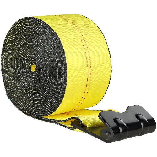 VEVOR 4" x 40' Winch Straps, 6000 lbs Load Capacity, 18000 lbs Break Strength, Truck Straps with Flat Hook, Flatbed Tie Downs Cargo Control for