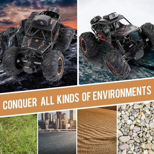 RC Car, 1:18 Remote Control Car with Camera, High Speed Alloy Off Road Truck Fast Racing Vehicle Electric Hobby Toy Car Gift for Boys Kids Teens
