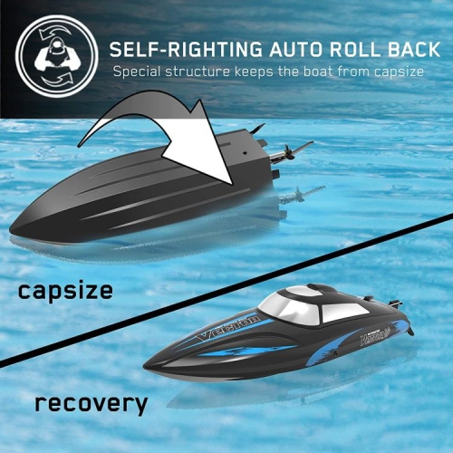 Brushless RC Boat, Fast Remote Control Boats with Auto righting Low Battery Alarm Function for Pools & Lakes, Speed Boat Toy for Adults Kids