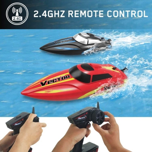 Brushless RC Boat, Fast Remote Control Boats with Auto righting Low Battery Alarm Function for Pools & Lakes, Speed Boat Toy for Adults Kids