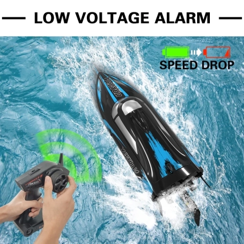 Brushless RC Boat, Fast Remote Control Boats with Auto righting Low Battery Alarm Function for Pools & Lakes, Speed Boat Toy for Adults Kids