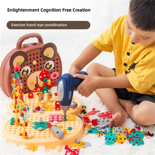 Design and Drill Toys, Construction Toys , Construction Sets with Drill Toy, Toolbox Setfor Creative Building and Repair