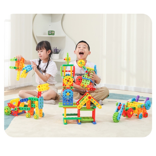 STEM Building Block Set(94 Pcs) Kid Toy Construction Sensory Toys Gifts Engineering Kit Educational , Design and Drill Toys, Age 6+