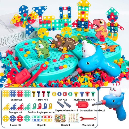 Design and Drill Toys , Dinosaur Toy Magic Montessori Play Toolbox Design and Drill STEM Toys for 5 Year Old + ,Best Christmas Gift list