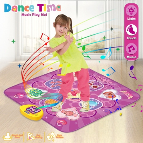 Tapis de danse Jouets pour filles de 3 ans et plus, Jouets pour enfants , Tapis musical dansant avec lumières LED, Jouets d'anniversaire pour filles