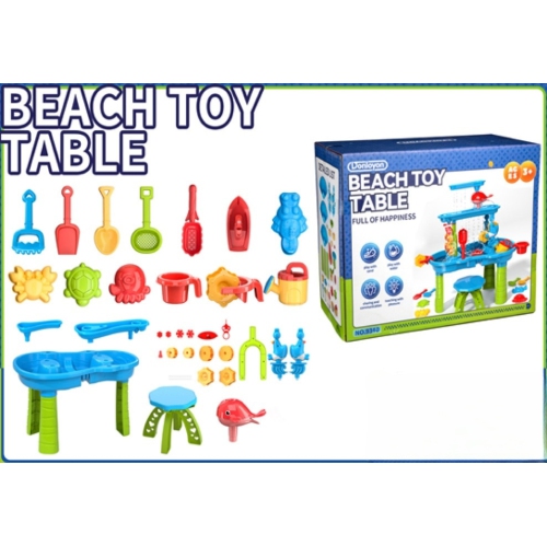Kids Sand Water Table, 3-Tier Sand and Water Play Table Toys for Kids, Kids Beach Toys Play Table Outdoor Toys