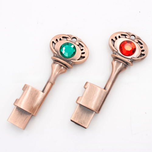 128GB Ruby Fashion Gem Key USB 2.0 Flash Drive - Plug and Play, Durable, Compatible with PC/Mac/Linux