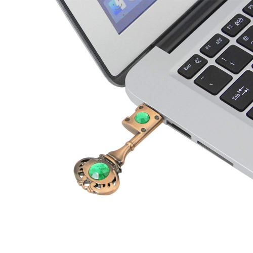 128GB Ruby Fashion Gem Key USB 2.0 Flash Drive - Plug and Play, Durable, Compatible with PC/Mac/Linux