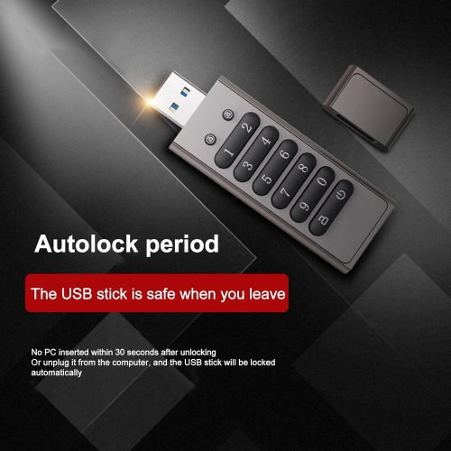 256G large capacity metal USB flash drive, customized AES256 hardware encryption security, zinc alloy material, USB3.0 interface