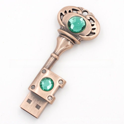 Clé USB 2,0 Emerald Fashion Gem Key de 128&nbsp;Go - Plug and Play, durable, compatible avec PC/Mac/Linux