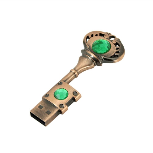 Clé USB 2,0 Emerald Fashion Gem Key de 128&nbsp;Go - Plug and Play, durable, compatible avec PC/Mac/Linux