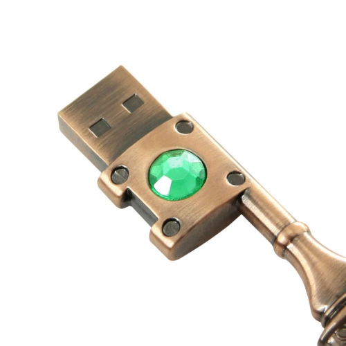 Clé USB 2,0 Emerald Fashion Gem Key de 128&nbsp;Go - Plug and Play, durable, compatible avec PC/Mac/Linux
