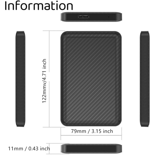 Disque dur externe portatif 500&nbsp;Go – Disque dur portatif USB de 3,0 2,5&nbsp;po Disque dur externe ultramince 5&nbsp;Gb/s haute vitesse ​​Disque