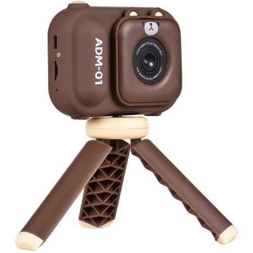 Children's Camera Infant HD Digital Video Camera Children's Camera Children's Birthday Gift - Brown + Tripod + 8G