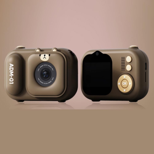 Children's Camera Infant HD Digital Video Camera Children's Camera Children's Birthday Gift - Brown + Tripod + 8G