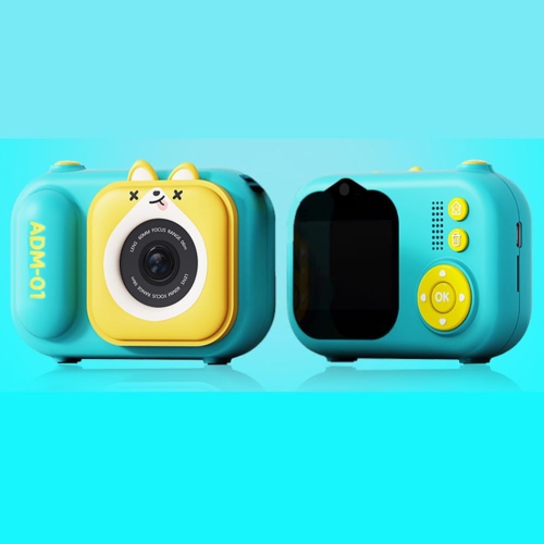 Children's Camera Infant HD Digital Video Camera Children's Camera Children's Birthday Gift - Yellow Blue + Tripod + 8G