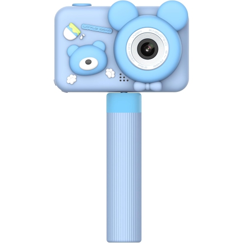 Children's camera dual-camera unicorn cartoon handheld mini digital camera suitable for children's birthday gifts - blue bear