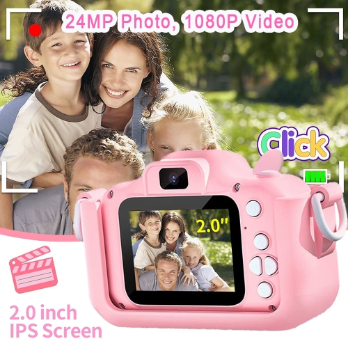 Caméra d'égoportrait pour enfants Noël, cadeaux d'anniversaire pour enfants de 3-9 à 7 ans Appareil photo numérique HD adapté aux tout-petits jouets
