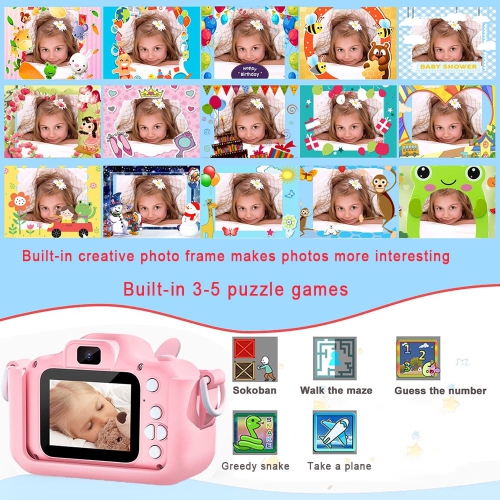 Caméra d'égoportrait pour enfants Noël, cadeaux d'anniversaire pour enfants de 3-9 à 7 ans Appareil photo numérique HD adapté aux tout-petits jouets