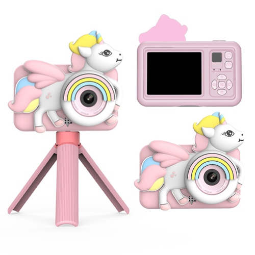 GREEN SCENIC  Kids Camera Dual Camera Unicorn Cartoon Handheld Mini Digital Camera - In Pink
