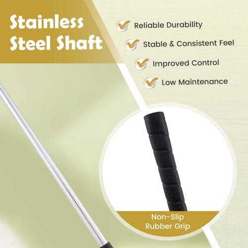 Ultimate 27 Inch Junior Mallet Putter for Kids with Stainless Steel Shaft and Headcover Green/Yellow