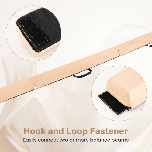 Poutre de gymnastique pliante en mousse avec poutre d'équilibre de 7 pi de Costway avec poignées de transport bleu/violet/kaki