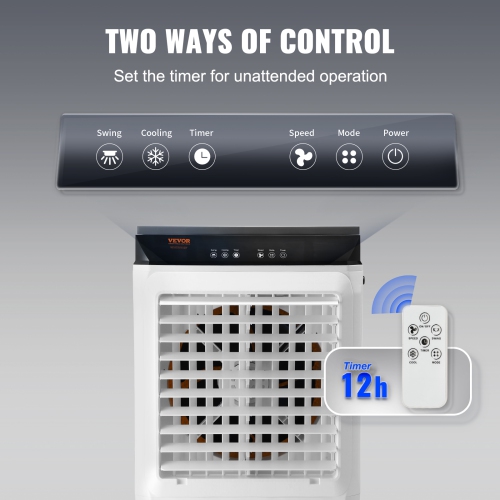 VEVOR 2100 CFM Evaporative Air Cooler, 135掳 Oscillating Swamp Cooler with Adjustable 3 Speeds and 12 H Timer,7 Gal Portable Air Cooler for 750 Sq.ft,