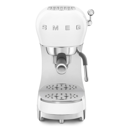 Open Box- Smeg ECF02WHUS 50's Style Manual Espresso Machine with 15 Bar Pressure -White
