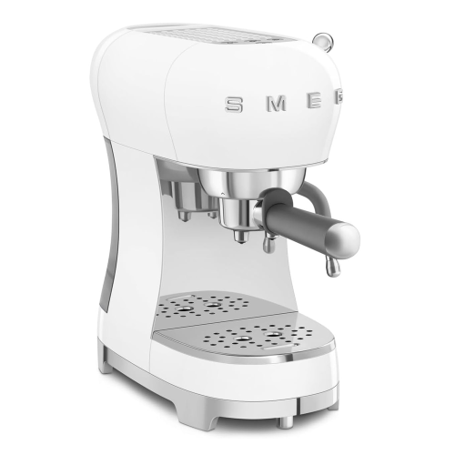 Open Box- Smeg ECF02WHUS 50's Style Manual Espresso Machine with 15 Bar Pressure -White
