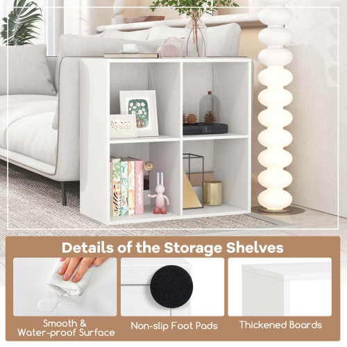 Costway 4/6/8/9-Cube Open Bookshelf with Anti-tip Kits Home Modern Style Storage Shelf for Study