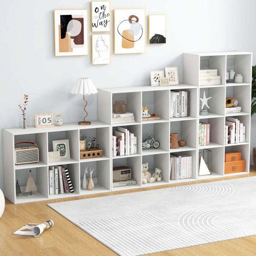 Costway 4/6/8/9-Cube Open Bookshelf with Anti-tip Kits Home Modern Style Storage Shelf for Study