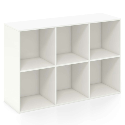 Costway 6-Cube Bookcase Modern 3-Tier Storage Organizer Horizontal Vertical Bookshelf