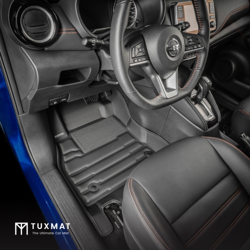 TuxMat - For Nissan Kicks Play 2025-2026 Models - Custom Car Mats - Maximum Coverage, All Weather, Laser Measured - This Full Set Includes 1st and