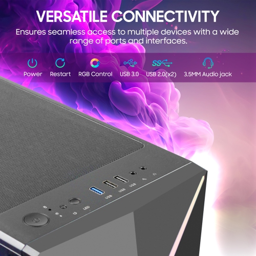 Gaming PC AQVIN AQ80 Tower - Intel Core i7 Processor up to 4.60 GHz 32GB DDR4 RAM 1TB SSD GeForce RTX 5060 8GB GDDR7 Windows 11 WIFI - Only at Best