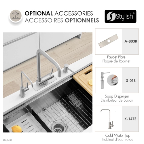 Single Handle Brushed Stainless Steel Foldable Kitchen Faucet