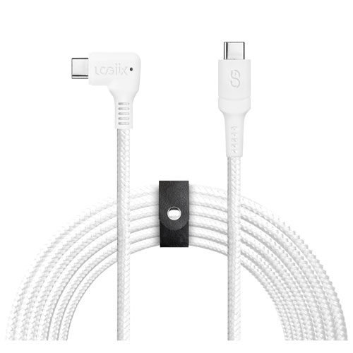 LOGiiX Piston Connect XL 90 3m Braided USB-C to USB-C&nbsp;Cable - White