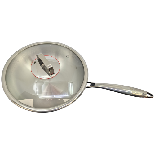 Verka 3-Ply Stainless Steel Copper Hammered Wok, 28cm