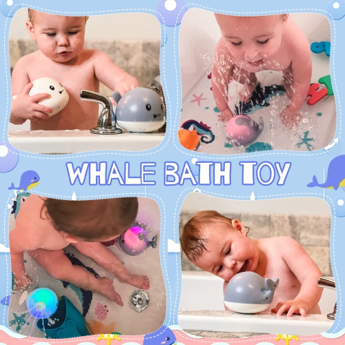 Boys’ and Girls’ Bathtub Toys, Luminous Whale Bathtub Toy – Holiday and Birthday Gifts