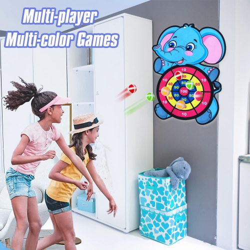 Sticky Ball Throwing Game: Dart Board with 3 Sticky Balls, Indoor and Outdoor Sports Activities, Birthday and Holiday Gifts