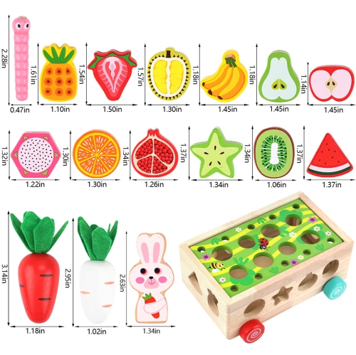 Montessori Wooden Educational Toys, Shape Sorting Toys – Birthday Gifts for 1-3 Year Old Boys and Girls