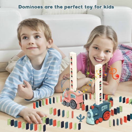 Train jouet Domino&nbsp;: Jouets Montessori, cadeaux de Noël, cadeaux d'anniversaire pour garçons et filles