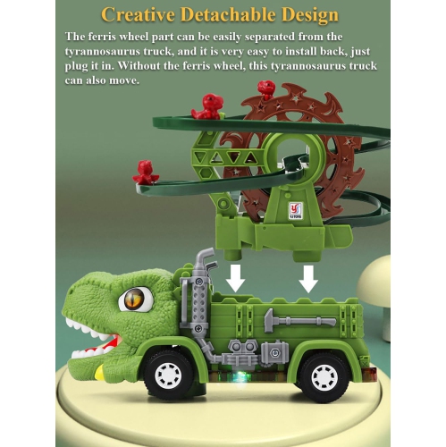 Dinosaur Slide Toy Set: Ferris Wheel Track Toy, Educational Toys for Boys and Girls, Holiday and Birthday Gifts