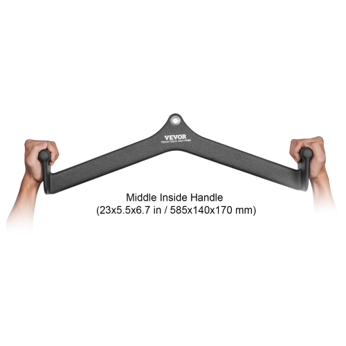 VEVOR LAT Pulldown Attachment, Cable Machine Rowing V-bar Attachment, Tricep Pull Down Bar, Back Strength Training Rubber Coated Handle Grip, Bicep