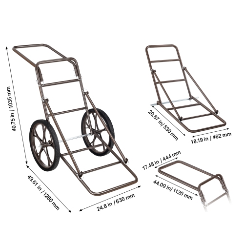 VEVOR Deer Cart, 500 LBS Capacity Folding Game Cart, Deer Cart Game Hauler with 17" Big Rubber Wheel & Ergonomic Handle, Heavy-Duty Game Cart
