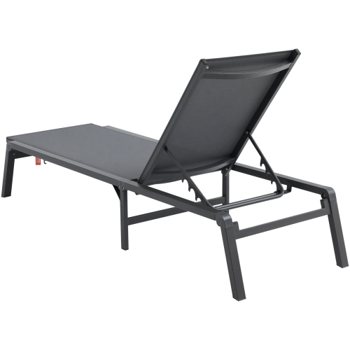 VEVOR Chaise Lounge Chair Outdoor, Aluminum Patio Lounge Chair with Adjustable 5-Position, Folding Pool Lounge Chair Recliner and Full Flat Tanning