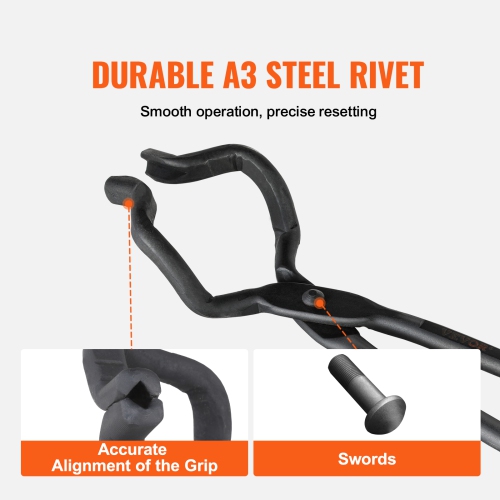 VEVOR 18” Blacksmith Tongs, Z V-Bit Tongs, Carbon Steel Forge Tongs with A3 Steel Rivets, for Knife Blades, Long Pieces, Circular Forgings, for