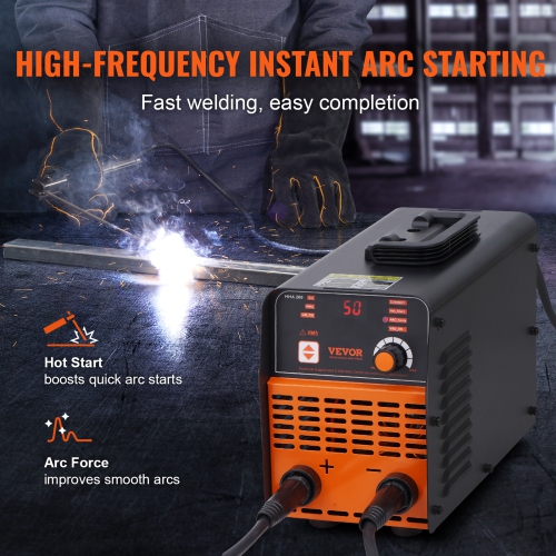 VEVOR 200A ARC/Lift TIG 2-IN-1 Stick Welder, Welding Machine with IGBT Inverter 110V/220V Portable MMA Welder Machine with Hot Start, Arc force and