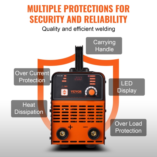 VEVOR 200A ARC/Lift TIG 2-IN-1 Stick Welder, Welding Machine with IGBT Inverter 110V/220V Portable MMA Welder Machine with Hot Start, Arc force and