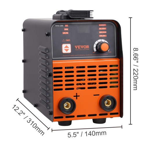 VEVOR 200A ARC/Lift TIG 2-IN-1 Stick Welder, Welding Machine with IGBT Inverter 110V/220V Portable MMA Welder Machine with Hot Start, Arc force and